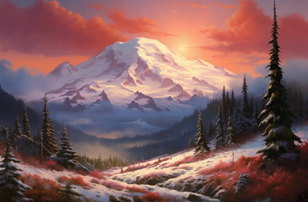 Poszter 91,5x60cm Hajnali fény csúcsai