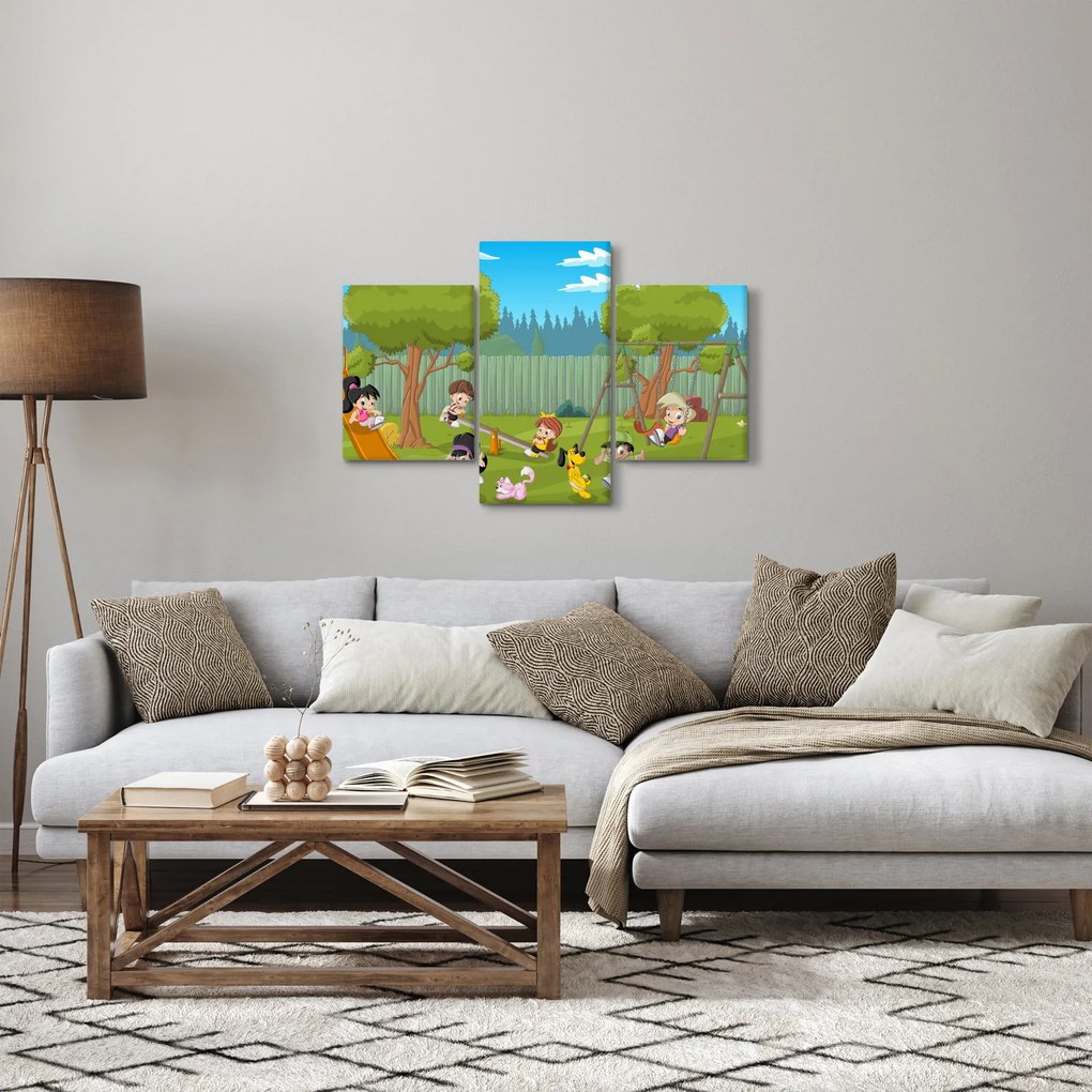 Kép - gyerekek a játszótéren (90x60 cm)