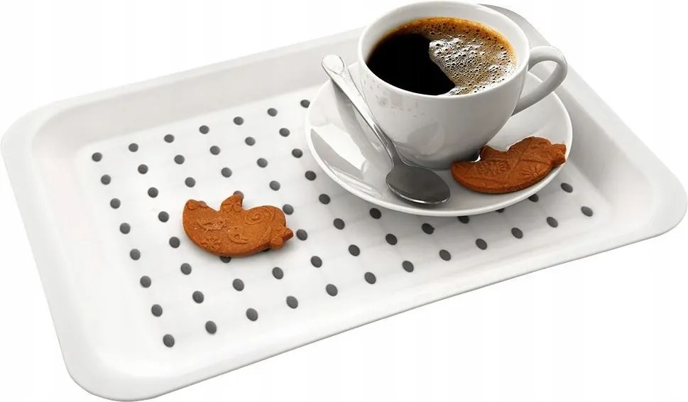 Hordozható Tálaló Tálca Csúszásgátlós Fehér 33X23 CM Konyhai