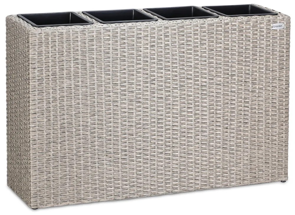 Casaria® Virágláda 95x27x60 cm krémszínű - 4 edény