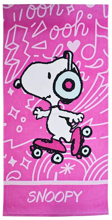 Snoopy Skate fürdőlepedő, strand törölköző 70x140cm