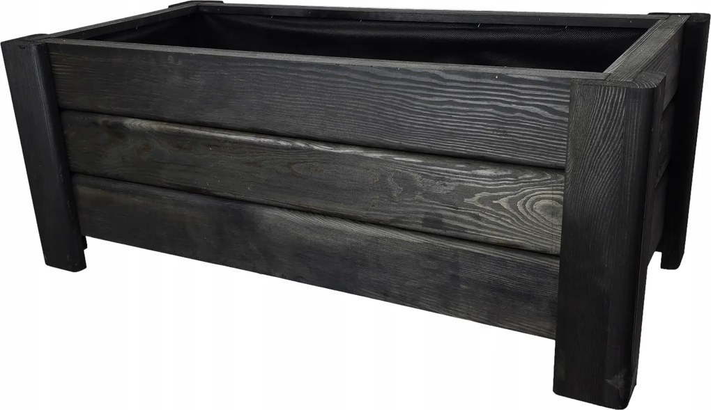 Kerti virágtartó, fa, nagy Flóra 80/40/32 cm Ébenfa impregnáló