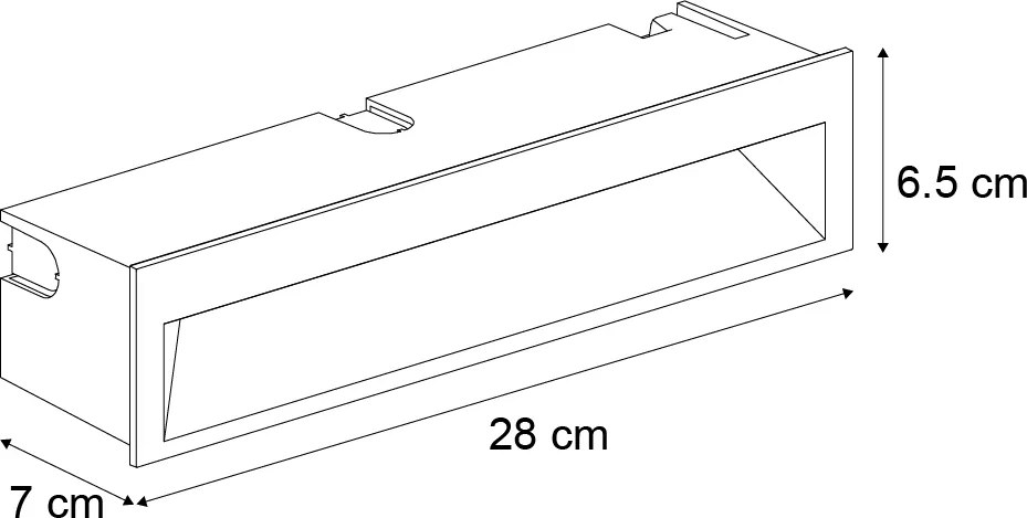 6 darabos modern, süllyesztett fali lámpa szett fekete 28cm LED-del IP65 - Mert
