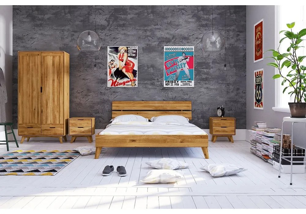 Tölgyfa franciaágy 180x200 cm Greg 2 - The Beds