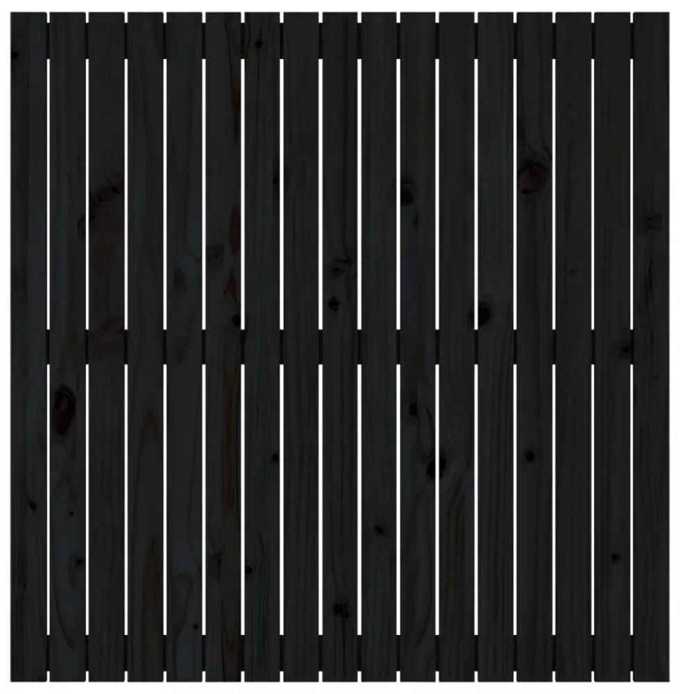 fekete tömör fenyőfa fali fejtámla 108 x 3 x 110 cm