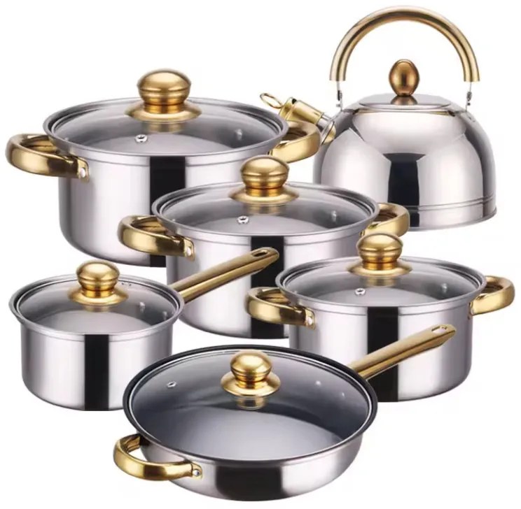 12 részes inox edénykészlet teáskannával G19