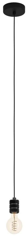 Eglo 43801 - Csillár zsinóron YORTH 1xE27/40W/230V fekete