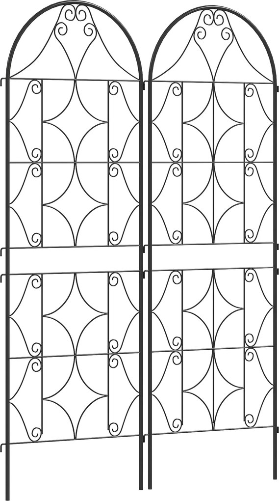 Outsunny Fém Rács 2 Darabos Csomag Beépíthető Rozsdaálló Rács Mászó Növényekhez 50x150 cm-es Kerti Rács Szobanövényekhez Paradicsomok Zöldségek Virágo