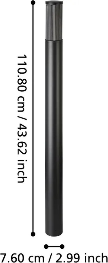 EGLO 901035 SALLE Modern Kültéri Állólámpa Fekete, Átlátszó E27, LED IP54