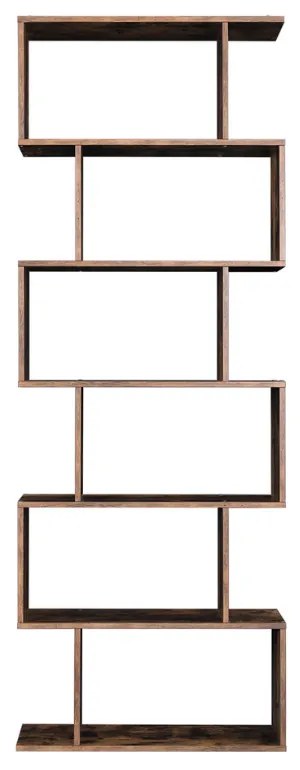 Vasagle PRESTON könyvespolc, 70x24x190,5cm, barna színben