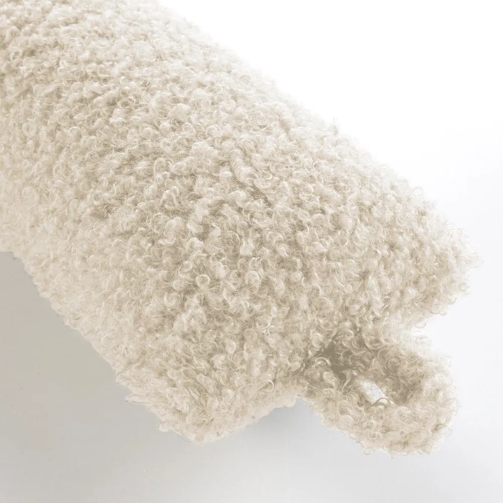 Krémszínű huzatfogó párna 10x80 cm Wooly – douceur d'intérieur