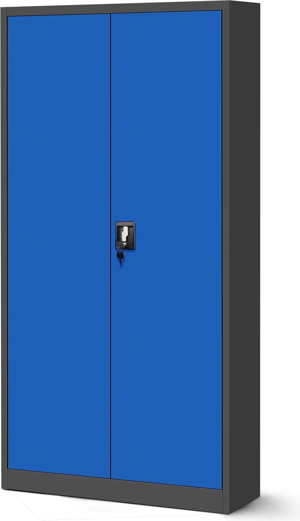 4× fém irodai iratszekrényből álló készlet, antracit-kék, 900x1950x400 mm: JAN H