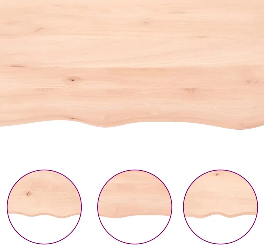 kezeletlen tömör fa fürdőszobai pult 180x60x(2-6) cm