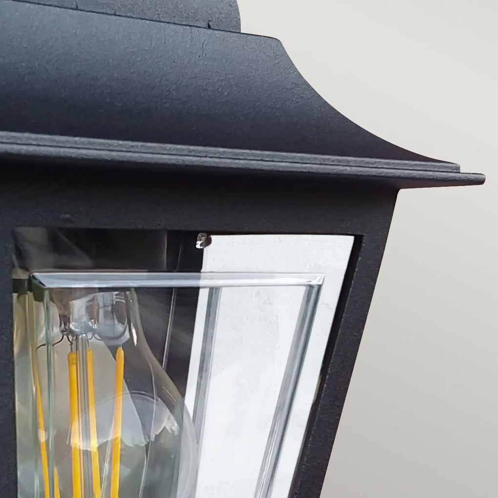 Elstead lighting klasszikus kültéri fali lámpa deco lane fekete átlátszó elsdeco-lane7-black IP44