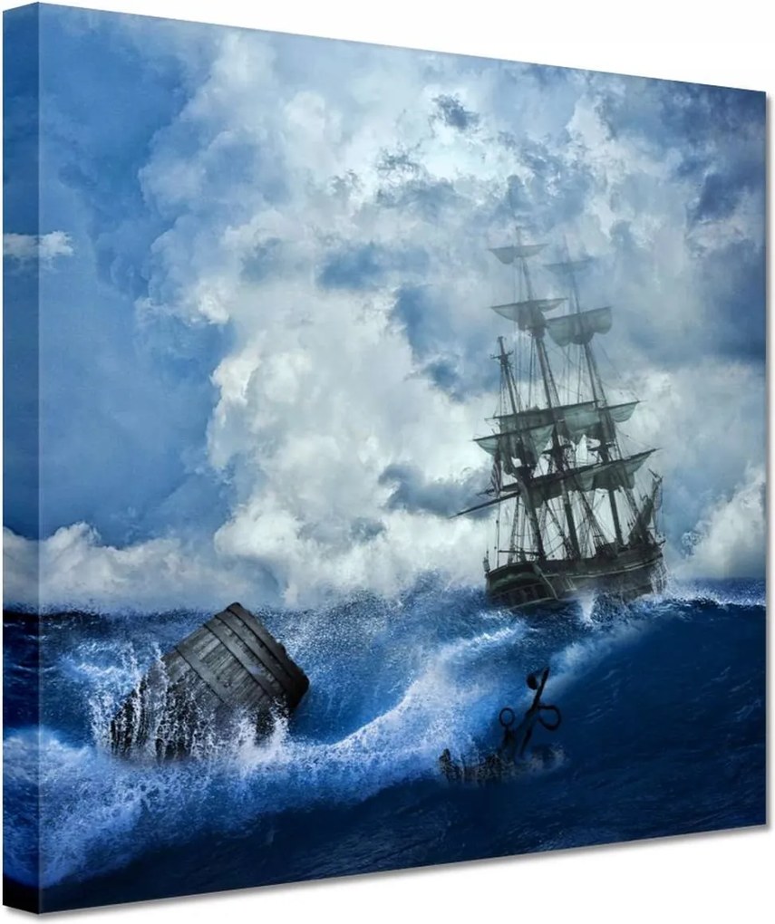 Vászonkép 60x60 Vihar Tenger Hajó Tájkép