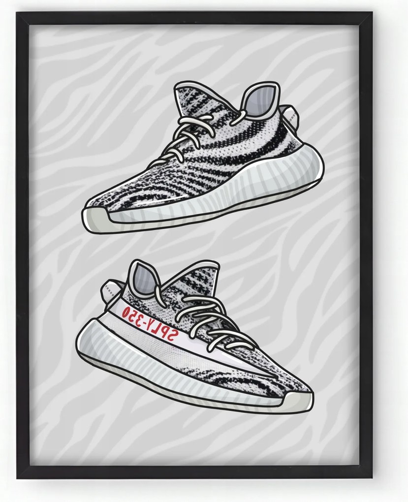 Adidas Yeezy Zebra Streetwear keretes poszter 20x30 cm Ajándék ötlet