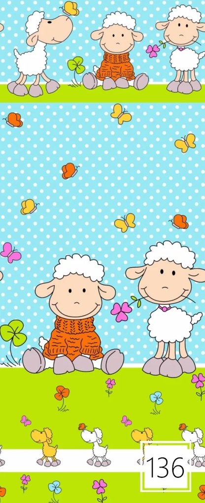 SHEEP TÜRKIZ gyermek pamut ágynemű Ágynemű mérete: 90x135 cm, A csomag tartalma: Készletcsomagolás