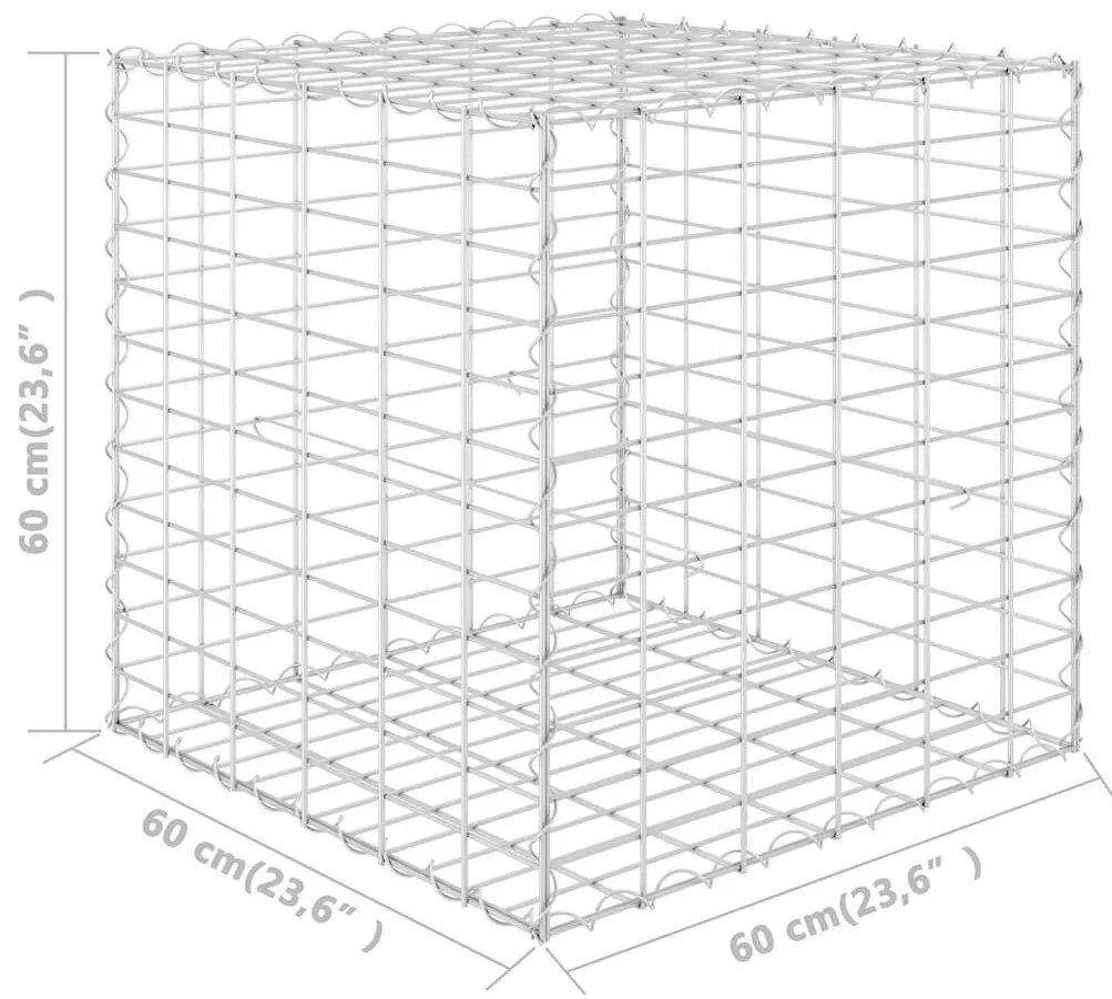 kocka alakú acélhuzal gabion magaságyás 60 x 60 x 60 cm