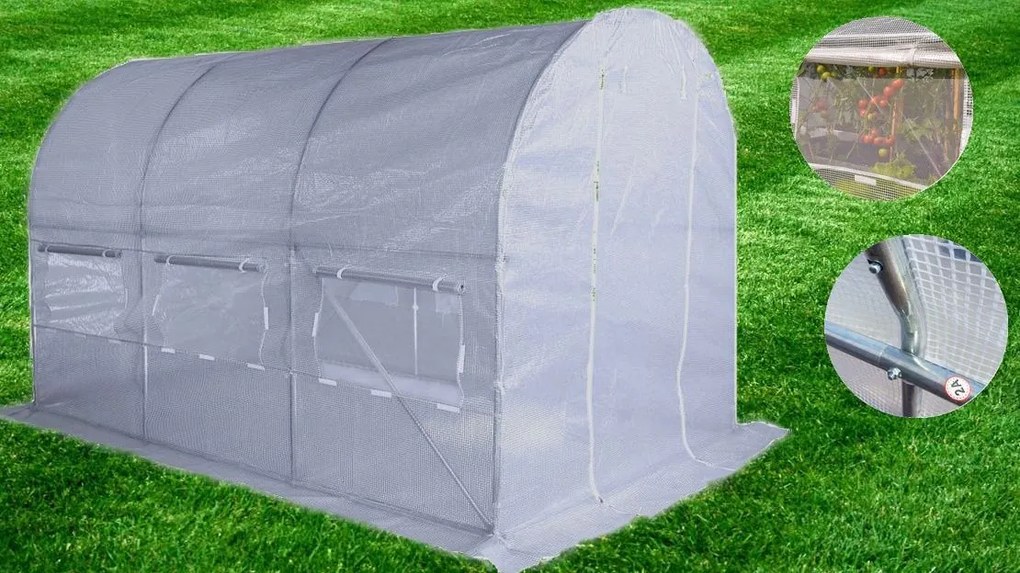 Home &amp; Garden Fóliasátor 200 x 350 cm (7 m2) fehér