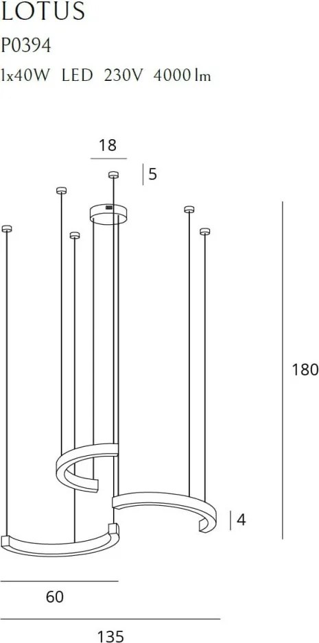 Függeszték Arany LOTUS MAXLIGHT P0394D
