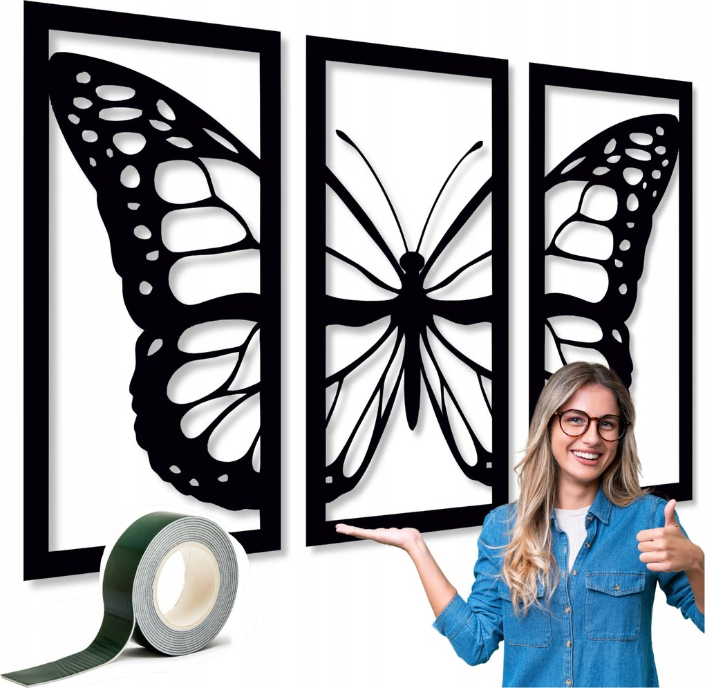 Áttört Fali Dekoráció 120cm Panel XL Kép Áttört Pillangó Nagy