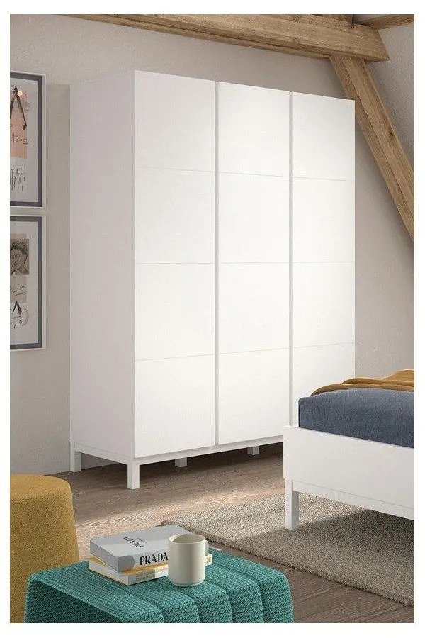 Fehér gyerek ruhásszekrény 149x196x58 cm Eva – Vipack