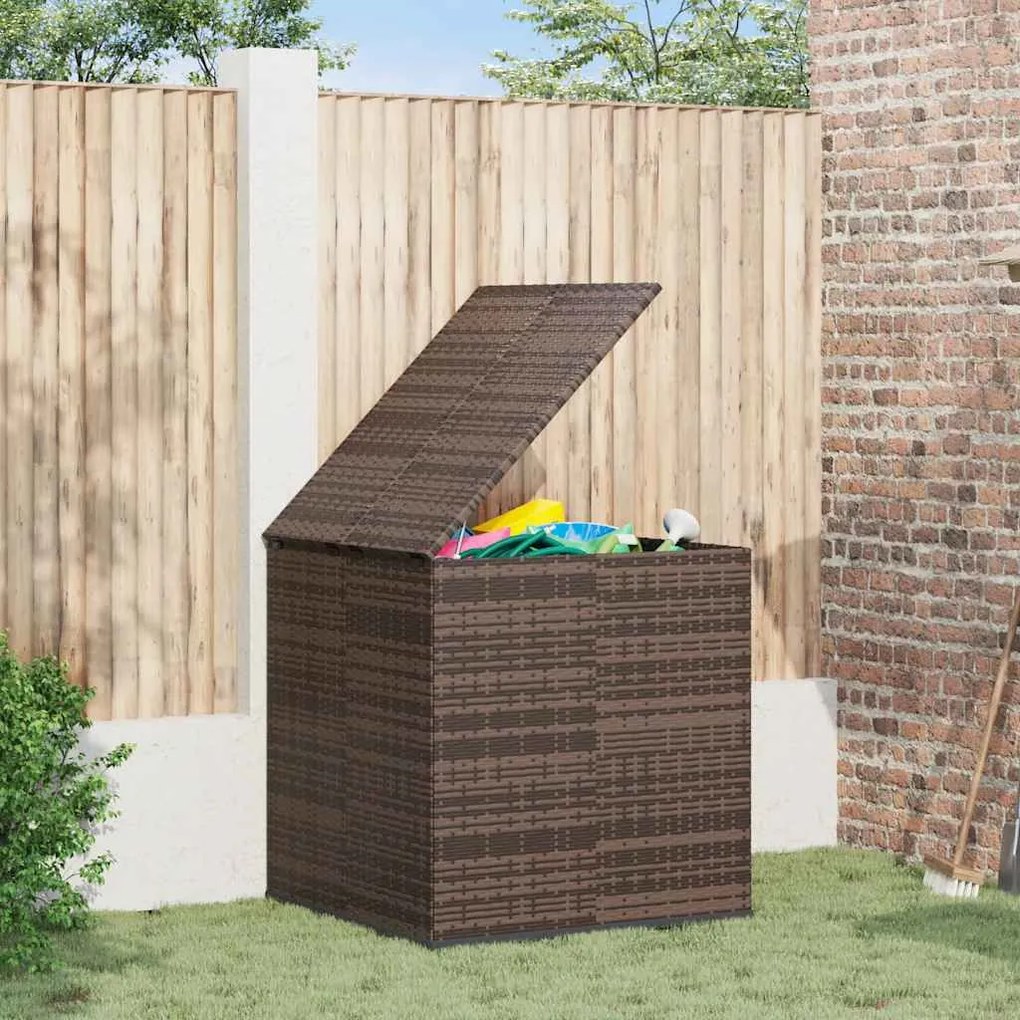 Barna Polyrattan Kerti Párnatartó Doboz 100 X 97,5 X 104 Cm