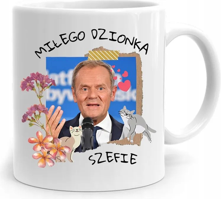 Donald Tusk Bögre Kellemes Nap Platform, fényképes nyomtatással