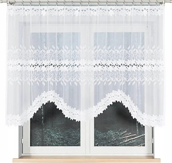 Kész függönyök erkélyes szobába hosszú függöny fehér 280x130 cm Bastia