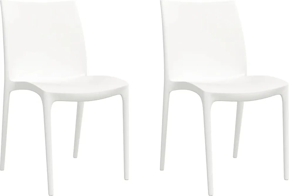 vidaXL 2 db fehér polipropilén kerti szék 50 x 46 x 80 cm