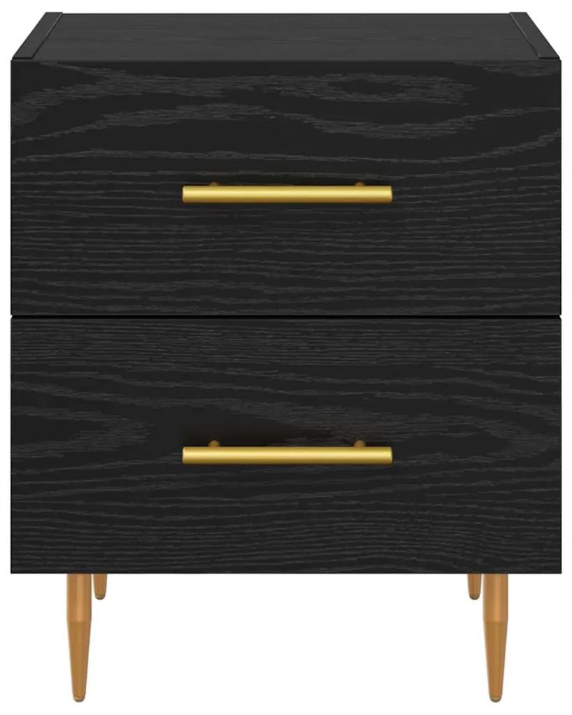 vidaXL Éjjeliszekrény 2 pcs Fekete tölgy 40 x 35 x 47,5 cm Faanyag