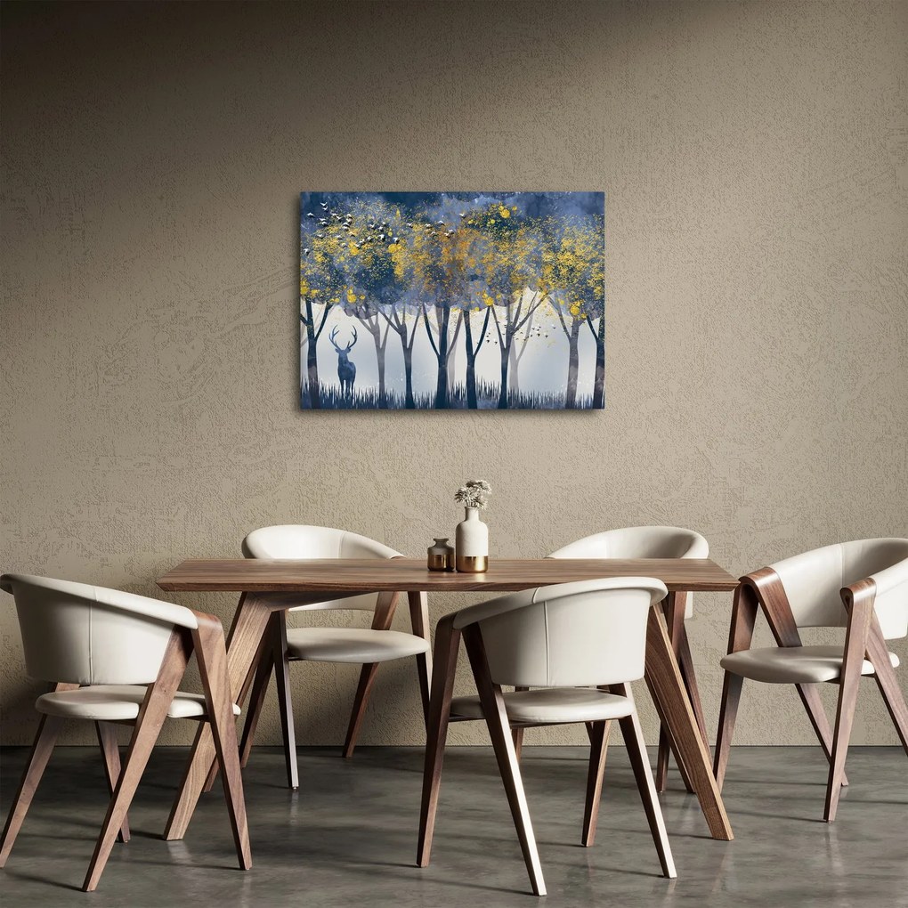 Kép egy szarvasról az erdőben (70x50 cm)