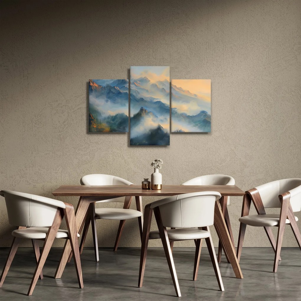 Kép - Festett hegyi táj (90x60 cm)