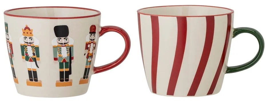 Agyagkerámia bögre szett cappucinóhoz, karácsonyi mintával, 2 db-os, 300 ml Jolly – Bloomingville