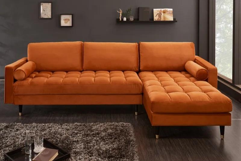 Sarok kanapé Cozy Velvet 260cm narancs
