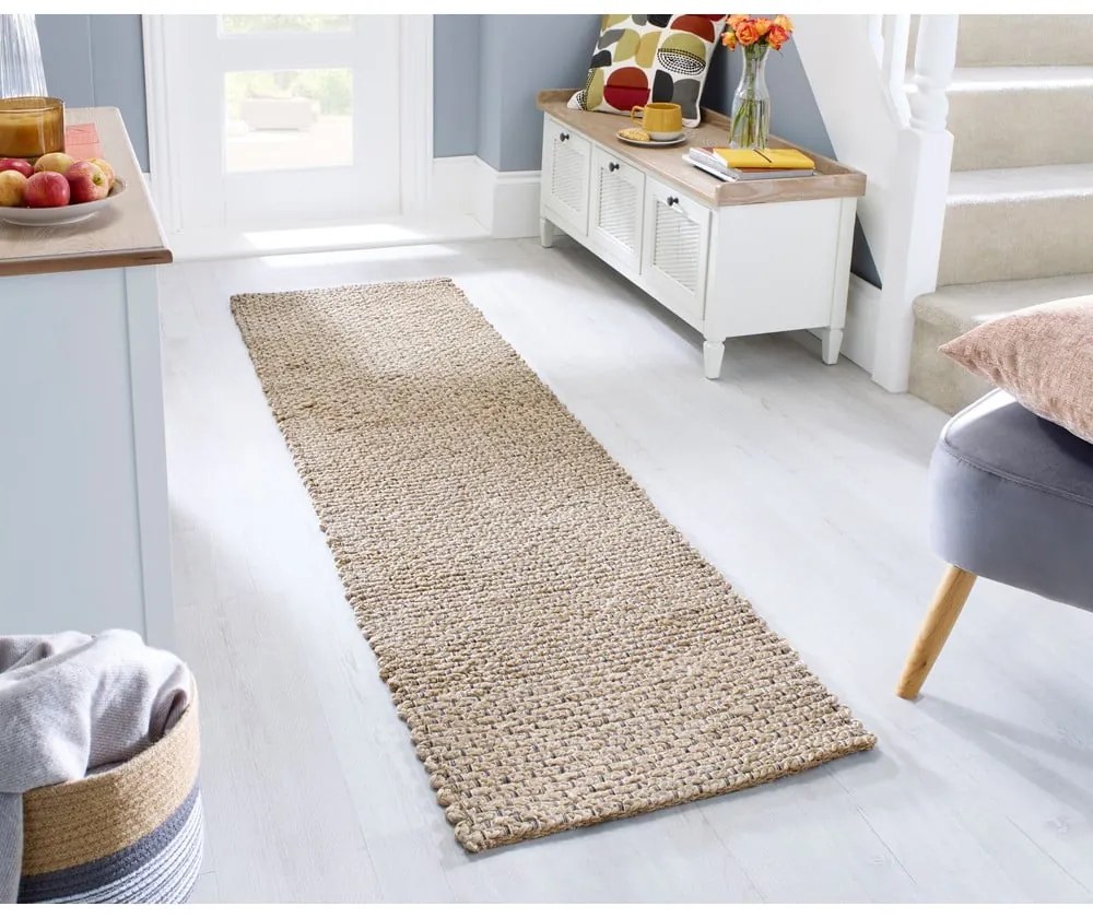 Natúr színű juta szőnyeg 60x150 cm Sol – Flair Rugs