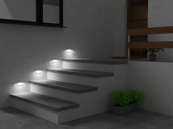 Kültéri Falba Építhető Lámpa Fehér GLASI LED KANLUX-33690