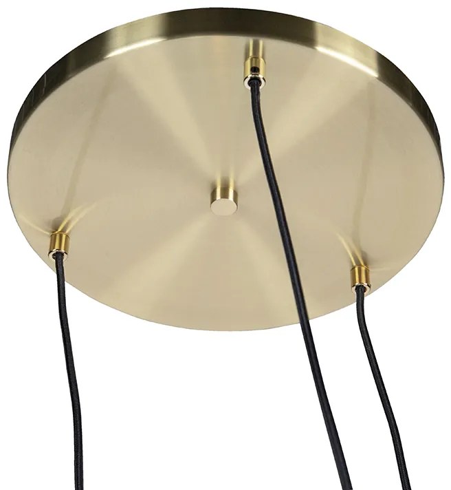 Okos függőlámpa sárgarézzel, 3 db WiFi ST64 izzóval, kék üveggel - Pallon