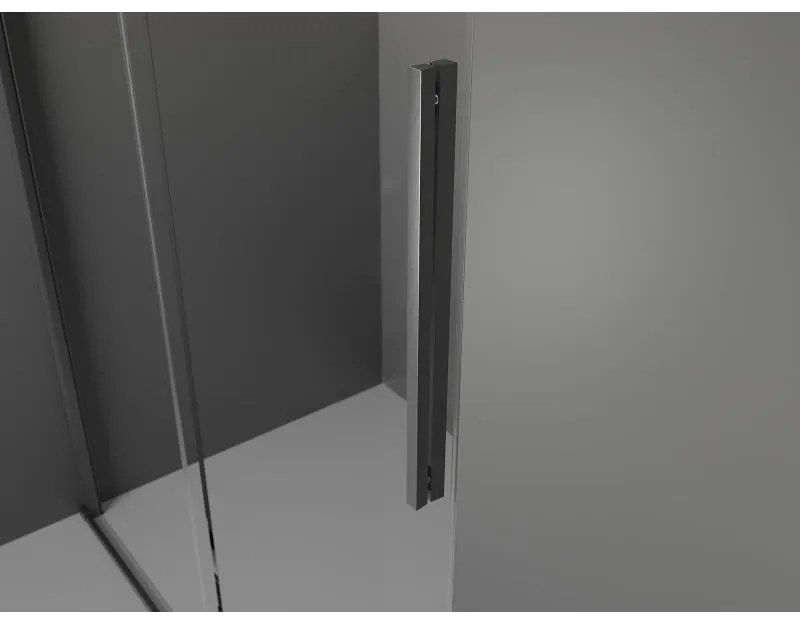 Mexen Velar, tolóajtós zuhanykabin 160 x 85 cm, 8mm szürke üveg, polírozott grafit, 871-160-085-41-66