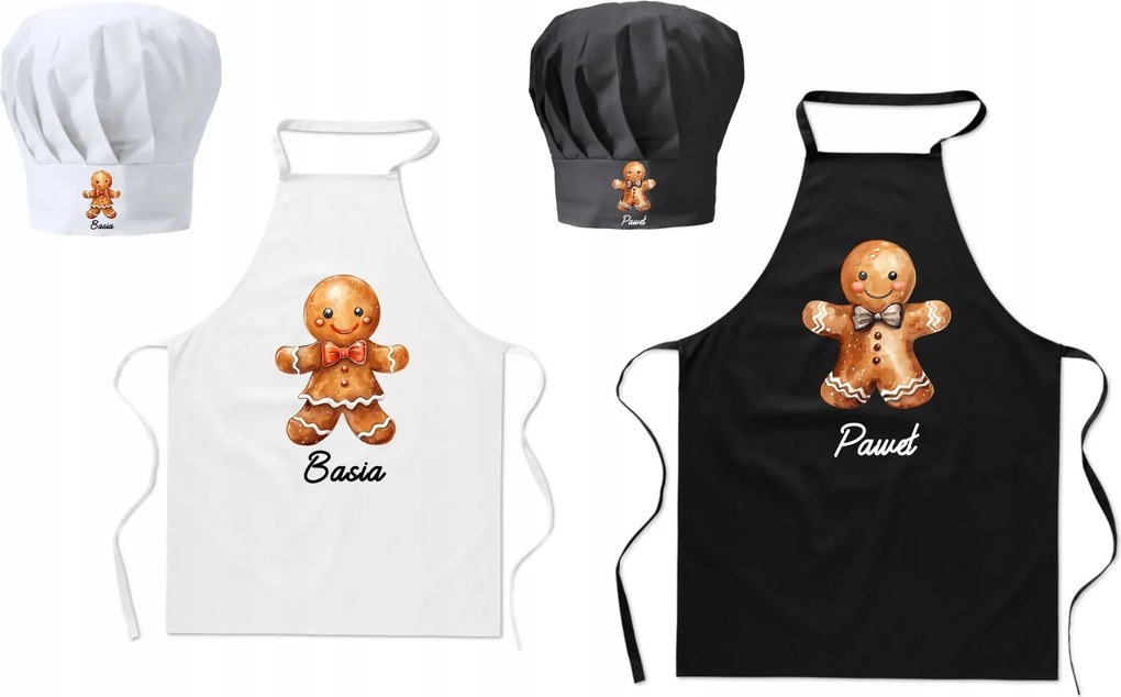 Konyhai kötény szett Szakács sapka pároknak Mézeskalács Név Ajándék
