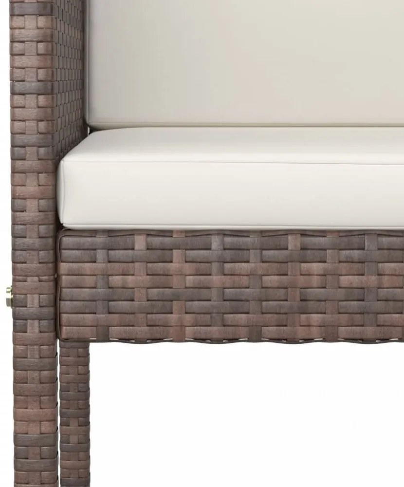 4 db barna polyrattan bárszék párnákkal