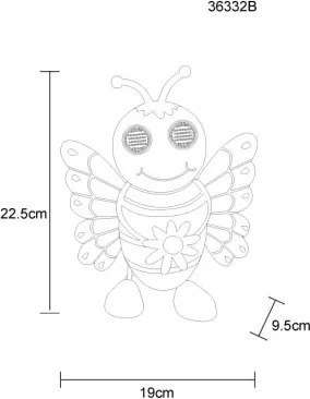 Globo 36332B Solar lámpa, fém, többszínű matt, műanyag fekete matt, kapcsolóval, AAA 300mAh 1.2V elemmel, IP44, HxSzxM: 190x95x225mm, tartozék: 104x 0.06W 3V LED, 3000K