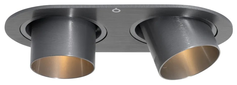 6 darabos süllyesztett spotlámpa készlet fegyverszürke GU10 35mm dönthető 2-fényű - Installa