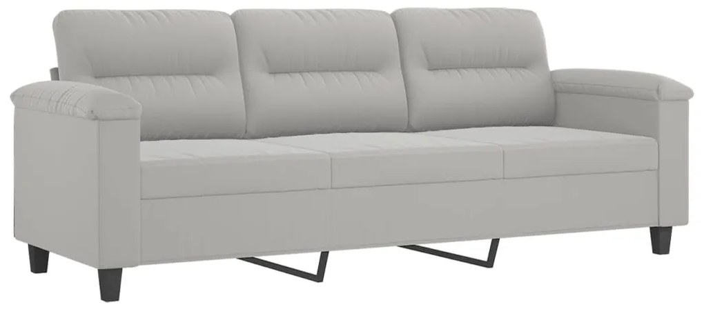 vidaXL 4 részes világosszürke mikroszálas ülőgarnitúra párnákkal