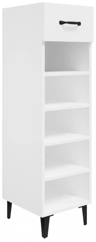 vidaXL magasfényű fehér szerelt fa cipőszekrény 30x35x105 cm