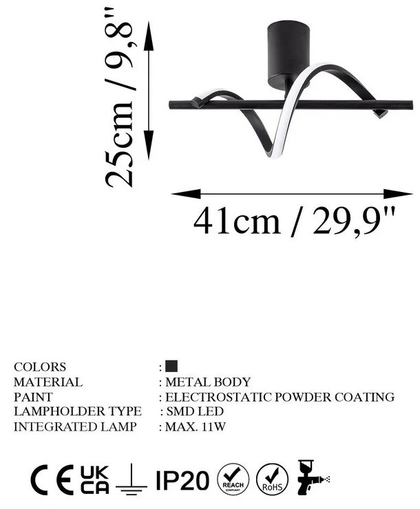 Fekete LED mennyezeti lámpa ø 7 cm Likma – Opviq lights