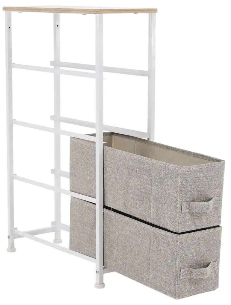 OFELIA szekrény szövet fiókokkal, fehér