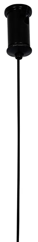 Fekete függőlámpa füstüveggel, ovális, 8 lámpás - Monaco