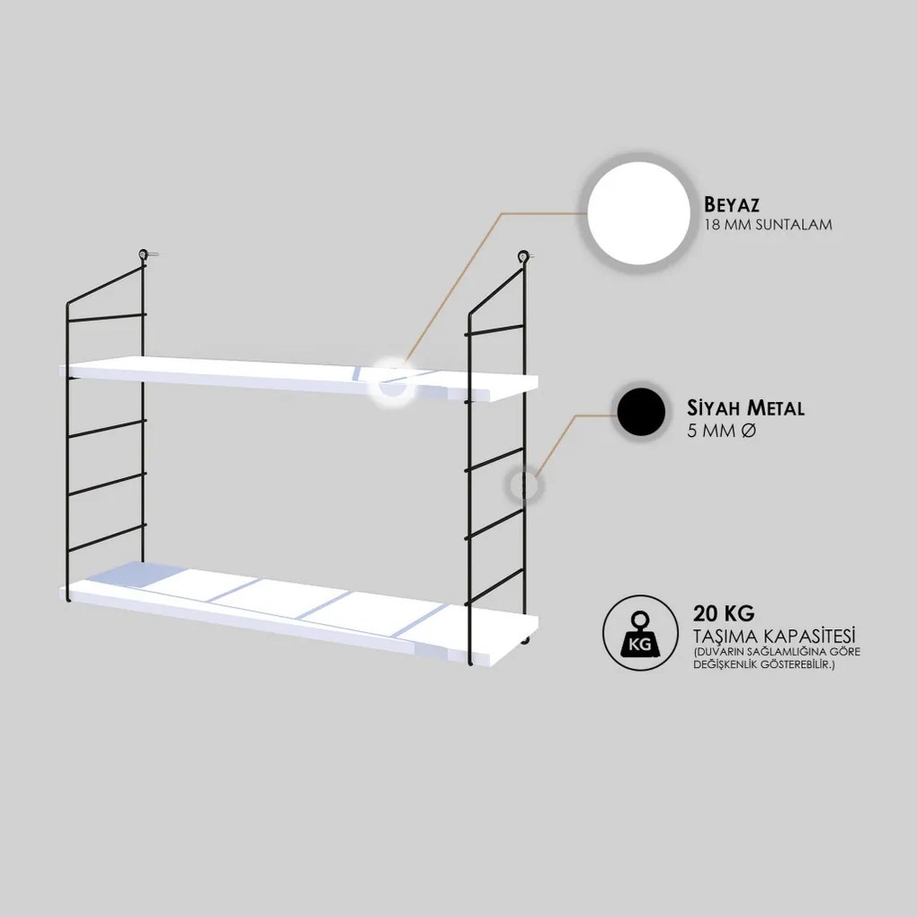 Armoni fali polc, fehér, 72 cm – TR775DCM1666