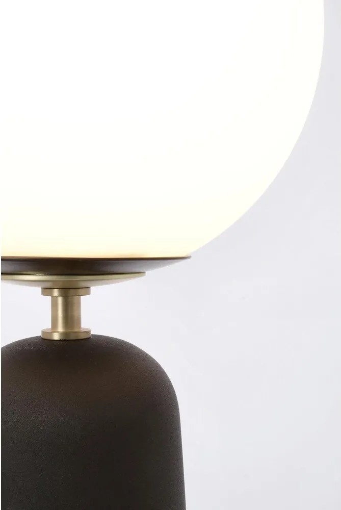 Fekete fém asztali lámpa üveg búrával (magasság 51 cm) Delphine – Bizzotto